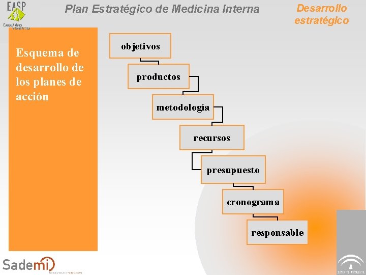 Plan Estratégico de Medicina Interna Esquema de desarrollo de los planes de acción Desarrollo