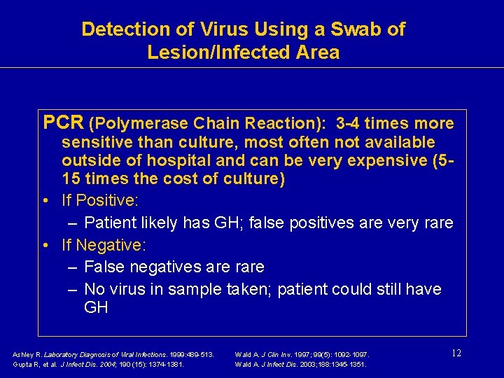 Detection of Virus Using a Swab of Lesion/Infected Area PCR (Polymerase Chain Reaction): 3 Detection of Virus Using a Swab of Lesion/Infected Area PCR (Polymerase Chain Reaction): 3