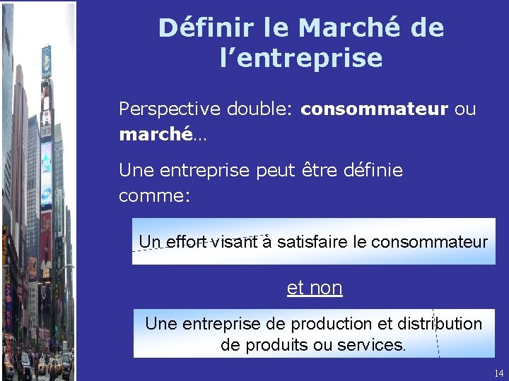 Définir le Marché de l’entreprise Perspective double: consommateur ou marché… Une entreprise peut être Définir le Marché de l’entreprise Perspective double: consommateur ou marché… Une entreprise peut être