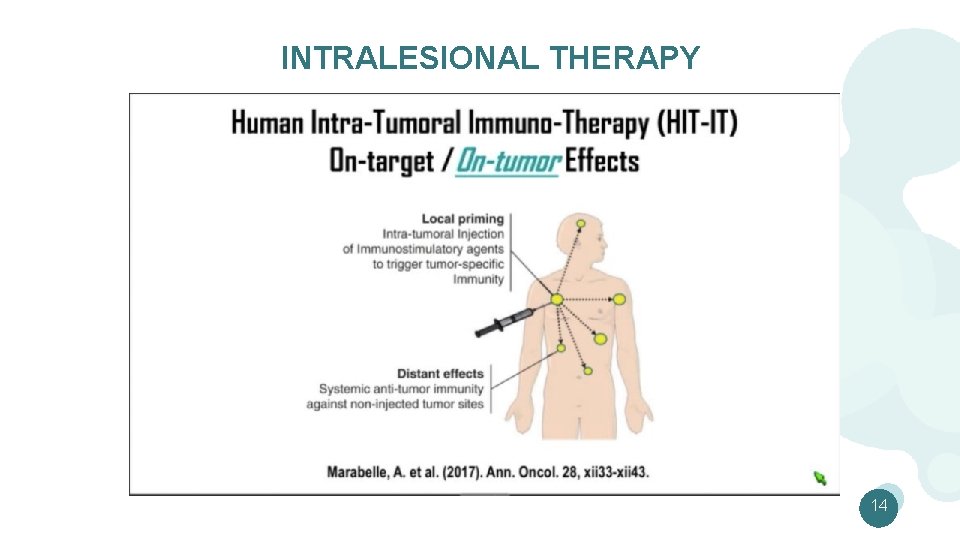 INTRALESIONAL THERAPY 14 