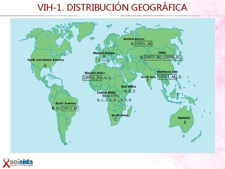 VIH-1. DISTRIBUCIÓN GEOGRÁFICA 