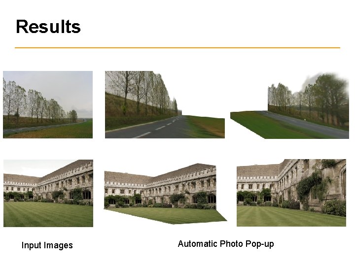 Results Input Images Automatic Photo Pop-up 