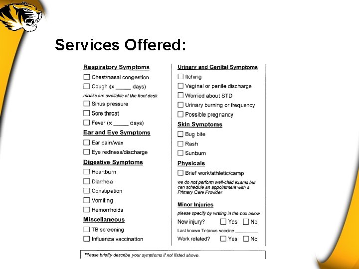 Services Offered: 