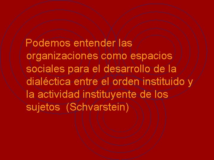 Podemos entender las organizaciones como espacios sociales para el desarrollo de la dialéctica entre