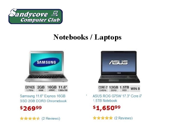 Notebooks / Laptops 