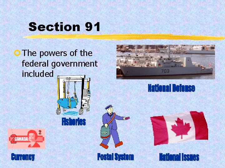 Section 91 ¢ The powers of the federal government included 
