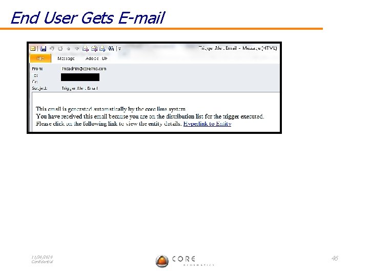 End User Gets E-mail 11/30/2020 Confidential 46 