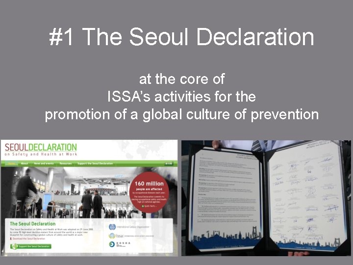 #1 The Seoul Declaration at the core of ISSA’s activities for the promotion of