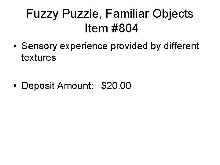 Fuzzy Puzzle, Familiar Objects Item #804 • Sensory experience provided by different textures •