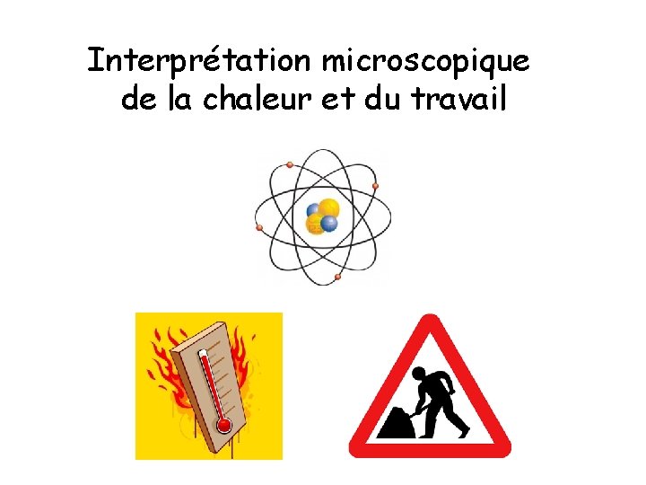 Interprétation microscopique de la chaleur et du travail 