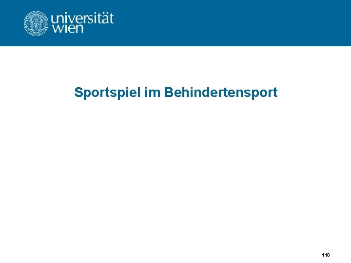 Sportspiel im Behindertensport 118 