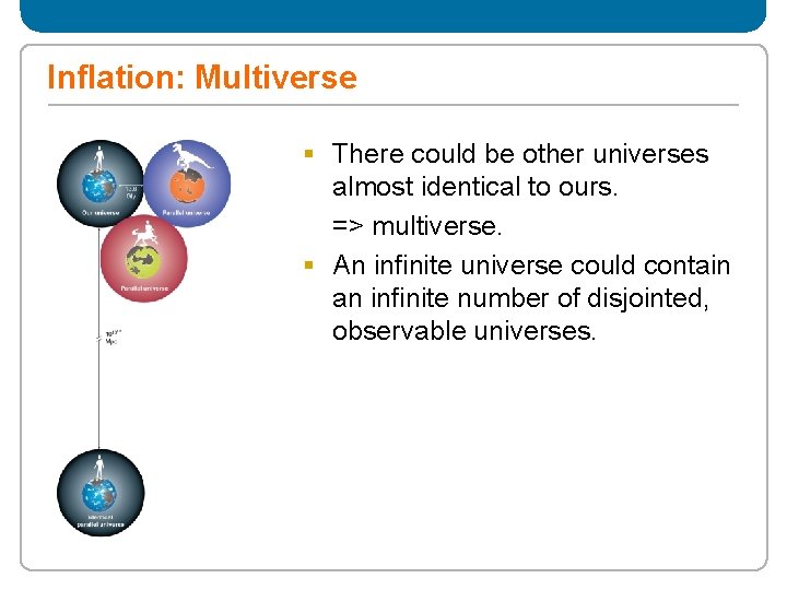 Inflation: Multiverse § There could be other universes almost identical to ours. => multiverse.