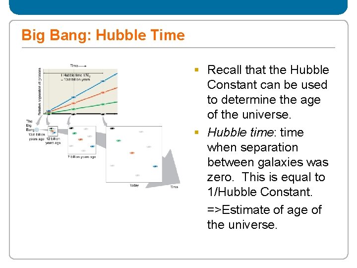 Big Bang: Hubble Time § Recall that the Hubble Constant can be used to