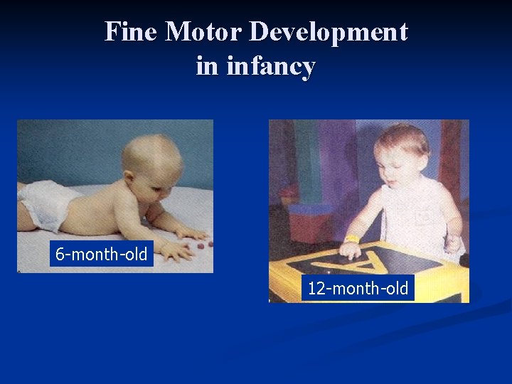 Fine Motor Development in infancy 6 -month-old 12 -month-old 