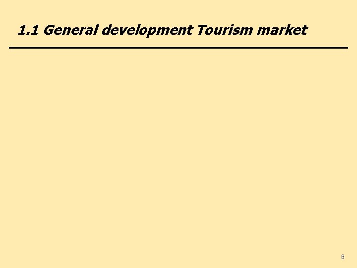 1. 1 General development Tourism market 6 