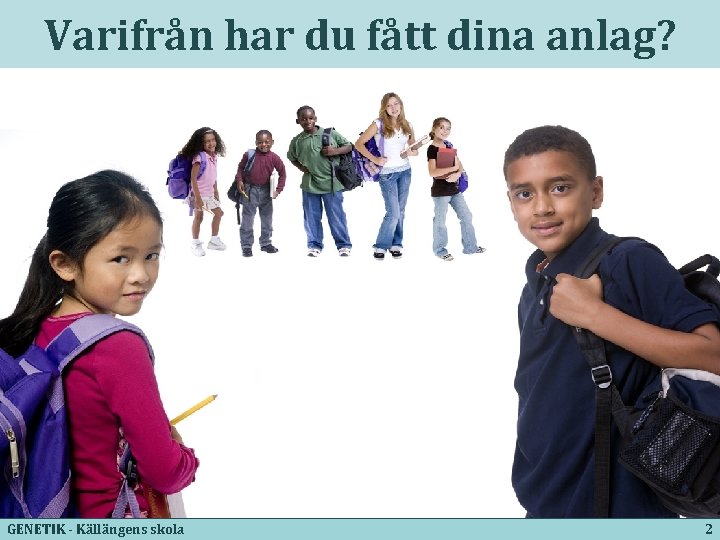 Varifrån har du fått dina anlag? GENETIK - Källängens skola 2 