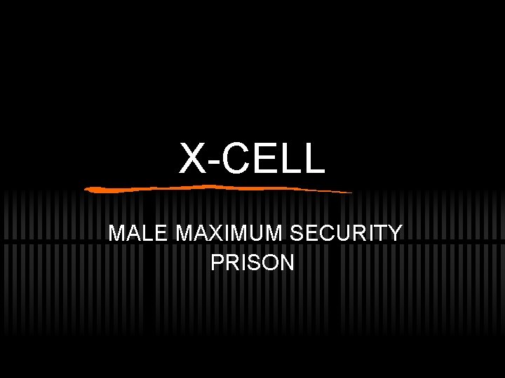 X-CELL MALE MAXIMUM SECURITY PRISON 