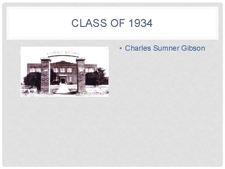 CLASS OF 1934 • Charles Sumner Gibson 