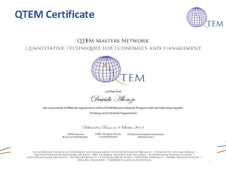 QTEM Certificate 6 QTEM Certificate 6