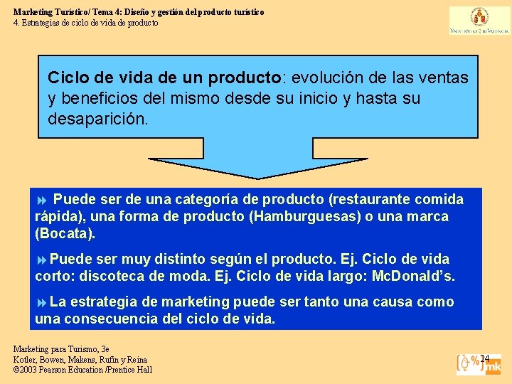 Marketing Turístico/ Tema 4: Diseño y gestión del producto turístico 4. Estrategias de ciclo