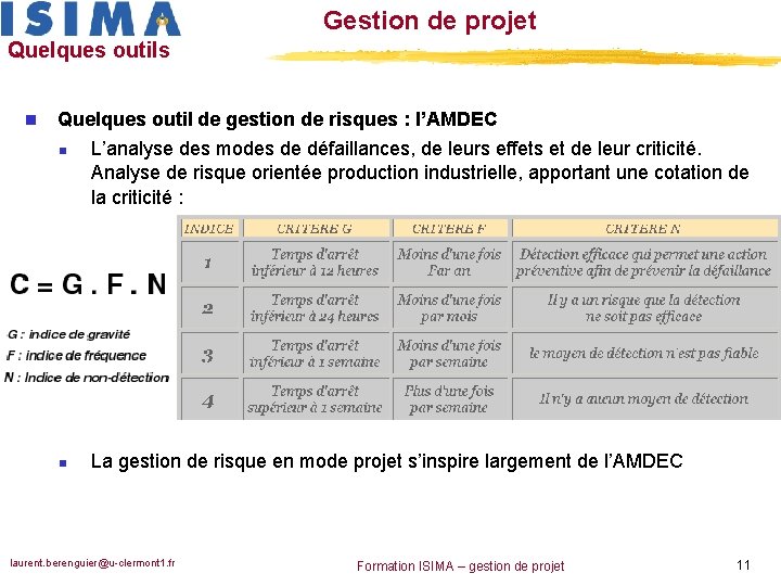 Gestion de projet TD Gestion des risques Laurent