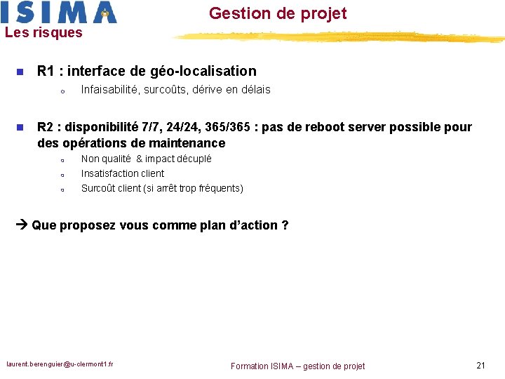 Exemple De Dossier Gestion Des Risques Bts Gpme