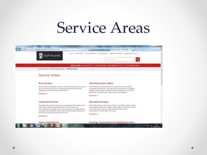 Service Areas 