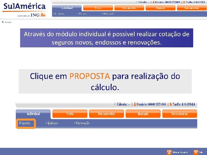 Através do módulo individual é possível realizar cotação de seguros novos, endossos e renovações.