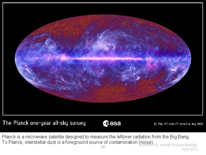 Planck is a microwave satellite designed to measure the leftover radiation from the Big