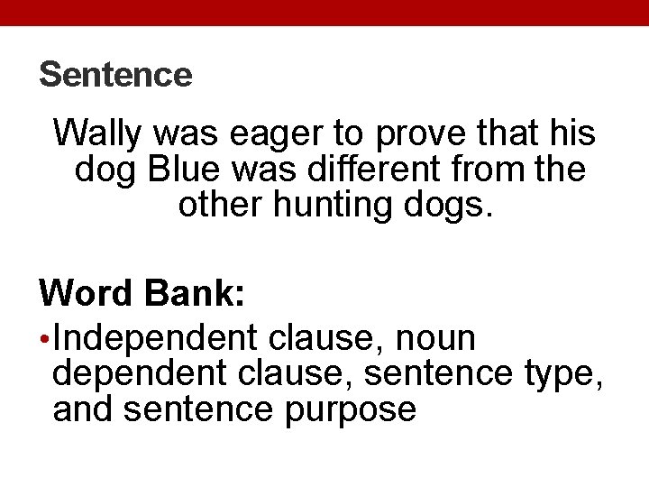 Sentence Wally was eager to prove that his dog Blue was different from the