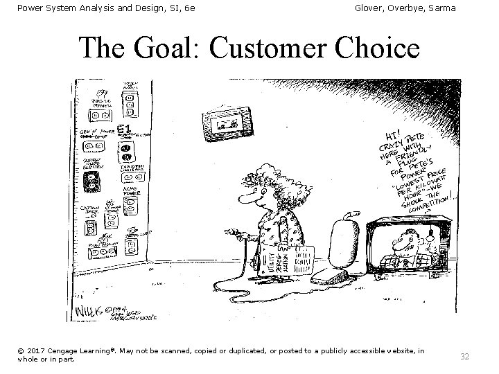 Power System Analysis and Design, SI, 6 e Glover, Overbye, Sarma The Goal: Customer