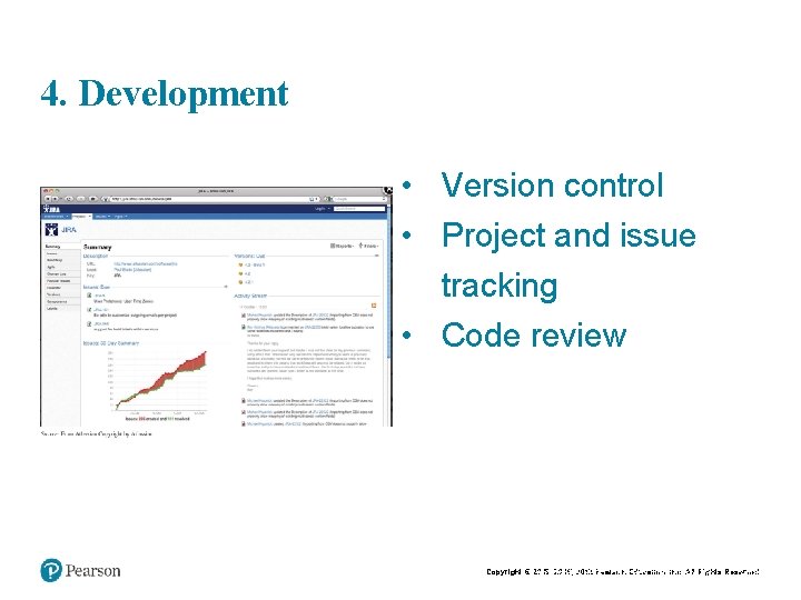 4. Development • Version control • Project and issue tracking • Code review Copyright