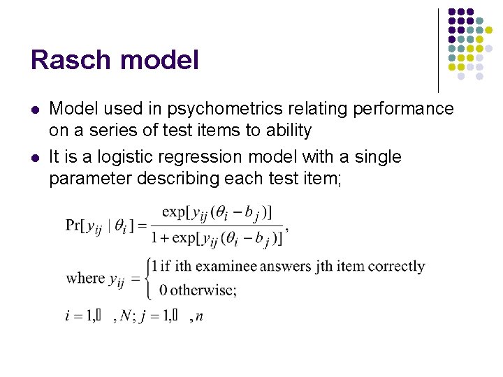 Summary Of Bayesian Estimation In The Rasch Model