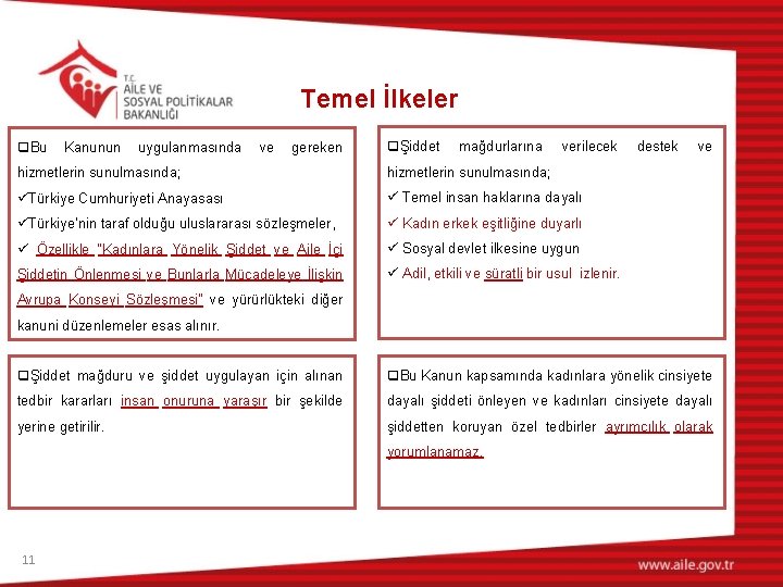 Temel İlkeler q. Bu Kanunun uygulanmasında ve gereken qŞiddet hizmetlerin sunulmasında; üTürkiye Cumhuriyeti Anayasası