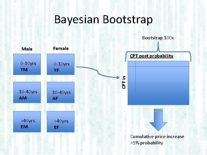 Bayesian Bootstrap 100 x Male Female 0 -10 yrs YM 0 -10 yrs YF