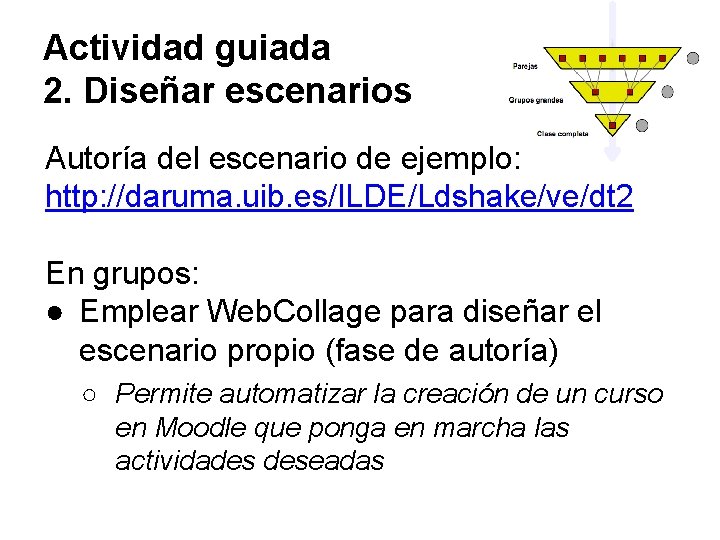 Actividad guiada 2. Diseñar escenarios Autoría del escenario de ejemplo: http: //daruma. uib. es/ILDE/Ldshake/ve/dt