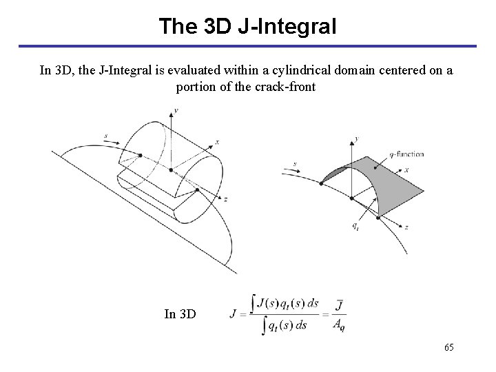 The 3 D J-Integral In 3 D, the J-Integral is evaluated within a cylindrical