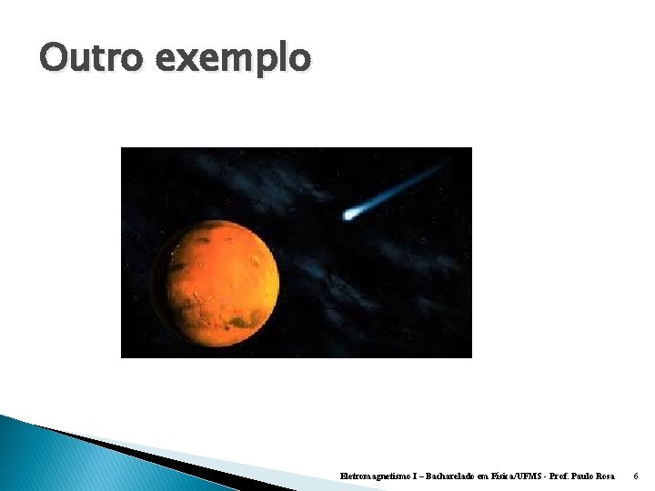 Outro exemplo Eletromagnetismo I – Bacharelado em Física/UFMS - Prof. Paulo Rosa 6 