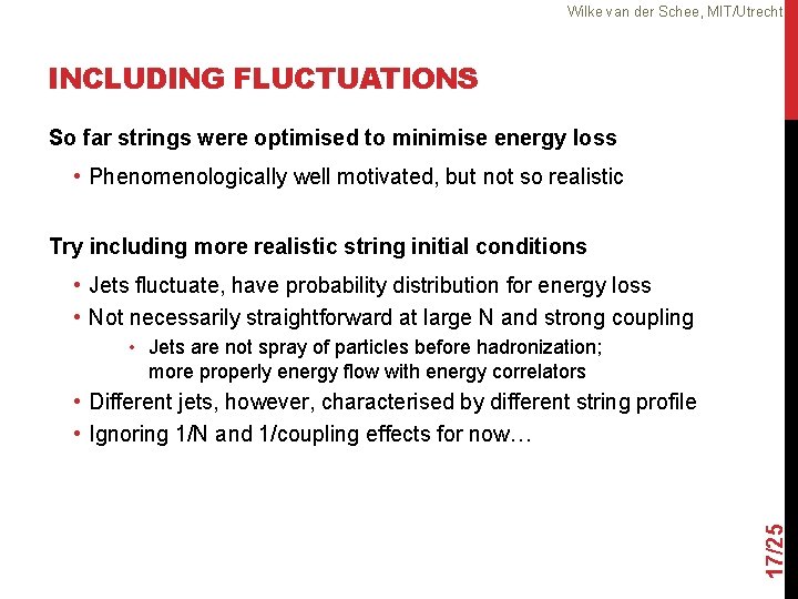 Wilke van der Schee, MIT/Utrecht INCLUDING FLUCTUATIONS So far strings were optimised to minimise