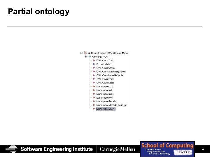 Partial ontology SEI Presentation (Full Color) Chastek, Mc. Gregor, Northrop 06/14/07 © 2007 Carnegie Partial ontology SEI Presentation (Full Color) Chastek, Mc. Gregor, Northrop 06/14/07 © 2007 Carnegie