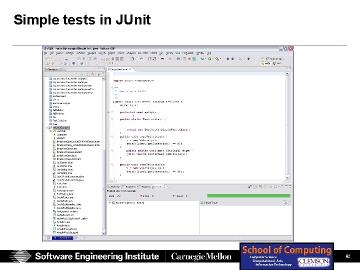 Simple tests in JUnit SEI Presentation (Full Color) Chastek, Mc. Gregor, Northrop 06/14/07 © Simple tests in JUnit SEI Presentation (Full Color) Chastek, Mc. Gregor, Northrop 06/14/07 ©