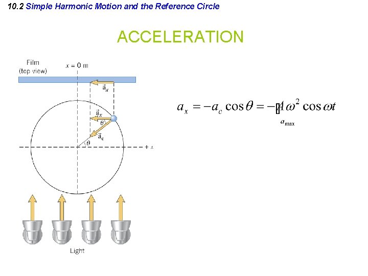 10. 2 Simple Harmonic Motion and the Reference Circle ACCELERATION 