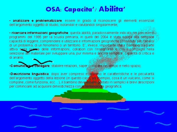 OSA: Capacita’/ Abilita’ • analizzare e problematizzare: essere in grado di riconoscere gli elementi OSA: Capacita’/ Abilita’ • analizzare e problematizzare: essere in grado di riconoscere gli elementi
