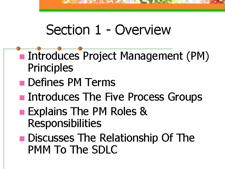 EDDs PROJECT MANAGEMENT METHODOLOGY PUTTING THE PMBOK INTO