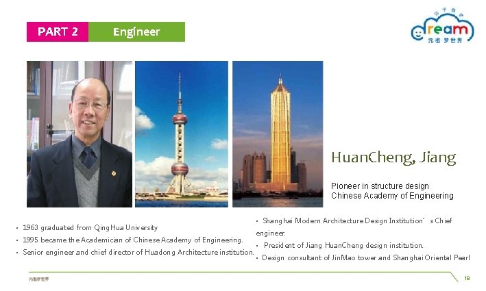 PART 2 Engineer Huan. Cheng, Jiang Pioneer in structure design Chinese Academy of Engineering PART 2 Engineer Huan. Cheng, Jiang Pioneer in structure design Chinese Academy of Engineering