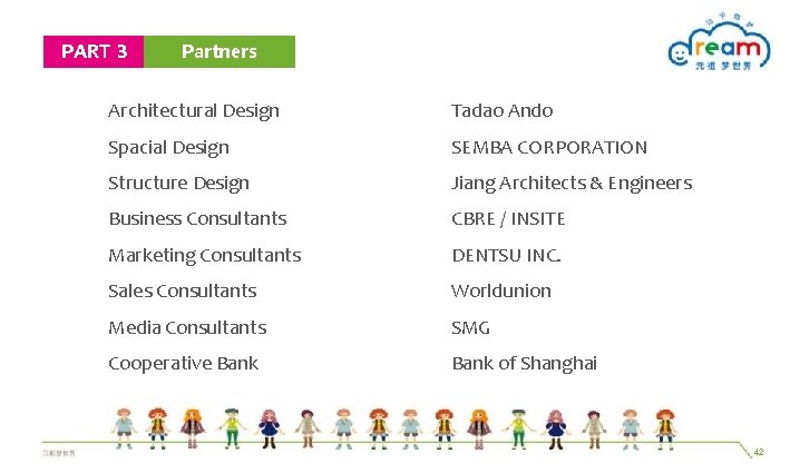 PART 3 Partners Architectural Design Tadao Ando Spacial Design SEMBA CORPORATION Structure Design Jiang PART 3 Partners Architectural Design Tadao Ando Spacial Design SEMBA CORPORATION Structure Design Jiang