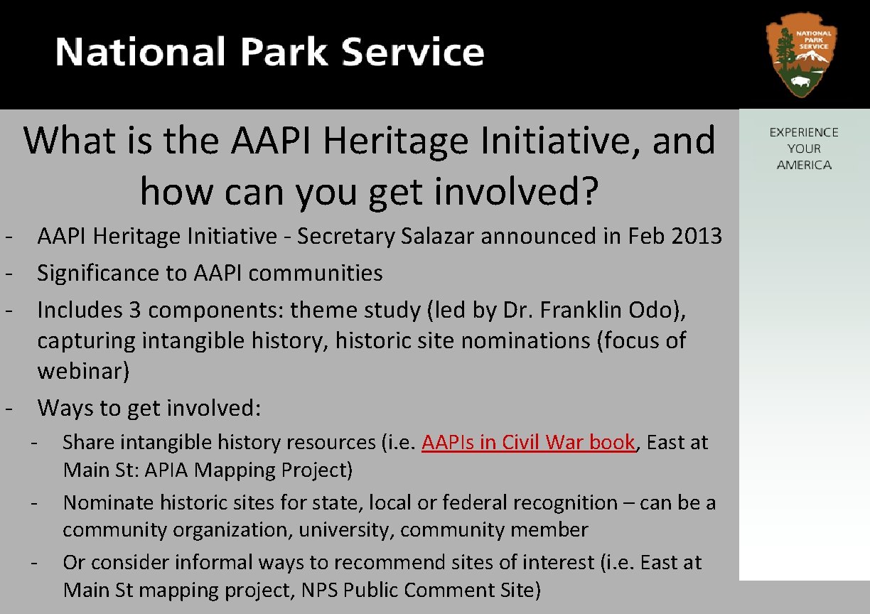 Asian American and Pacific Islander AAPI Historic Sites