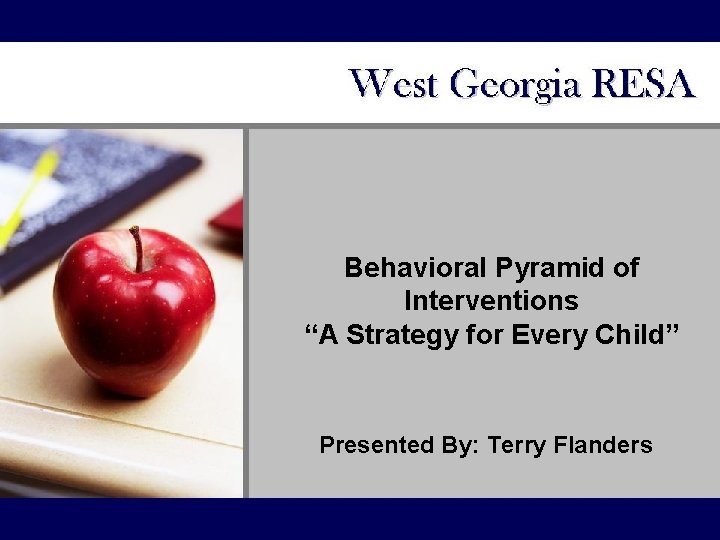 Behavioral Pyramid of Interventions “A Strategy for Every Child” Presented By: Terry Flanders 