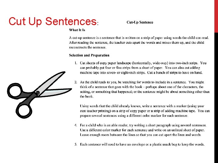 Cut Up Sentences: 