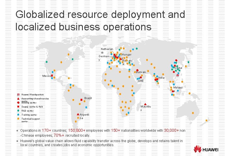 Globalized resource deployment and localized business operations Netherlan ds German y Hungar y Romani